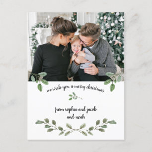 Cartes Pour Fêtes Annuelles La verdure de Noël   Aquarelle simple photo deux