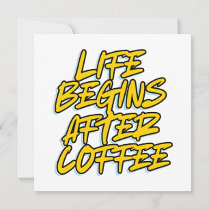 CARTES POUR FÊTES ANNUELLES LA VIE COMMENCE APRÈS LE CAFÉ