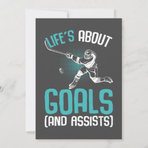 Cartes Pour Fêtes Annuelles La vie est à propos des objectifs Joueur de hockey