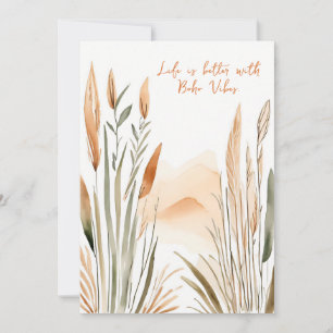 Cartes Pour Fêtes Annuelles La vie est meilleure avec Boho Vibes - avec espace