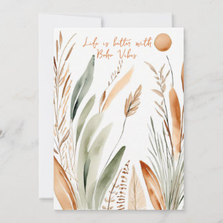 Cartes Pour Fêtes Annuelles La vie est meilleure avec Boho Vibes - avec espace