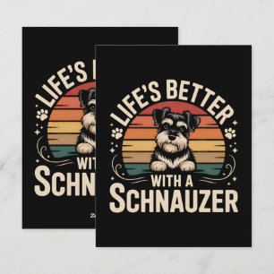 Cartes Pour Fêtes Annuelles La vie est meilleure avec un Schnauzer