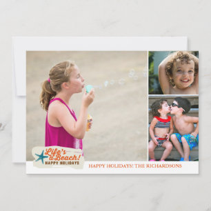 Cartes Pour Fêtes Annuelles La vie est une plage ! x3