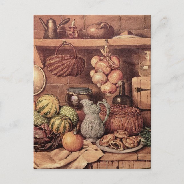 Cartes Pour Fêtes Annuelles La vie toujours avec la nourriture de Noël (Devant)