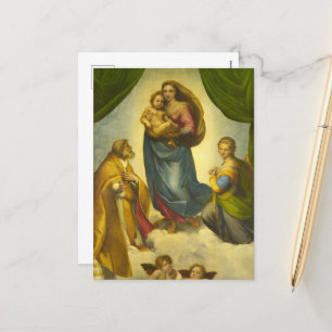 Cartes Pour Fêtes Annuelles La Vierge Sixtine de Raphael