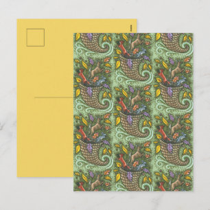 CARTES POUR FÊTES ANNUELLES L'ABONDANCE DE LA NATURE CORNUCOPIA DE LA FAUNE, A