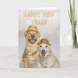 Cartes Pour Fêtes Annuelles Laboratoire/chiens personnalisables de bonne année