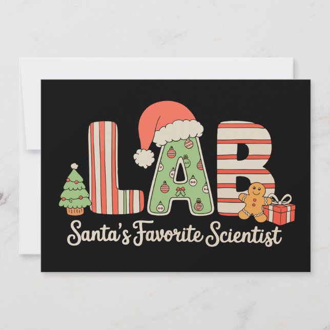 Cartes Pour Fêtes Annuelles Laboratoire Santas Chercheur Préféré Laboratoire d (Devant)