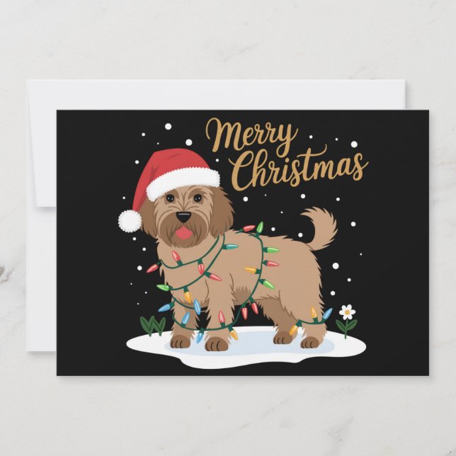 Cartes Pour Fêtes Annuelles Labradoodle Joyeux Noël Drôle de Noël Amateur de C (Devant)