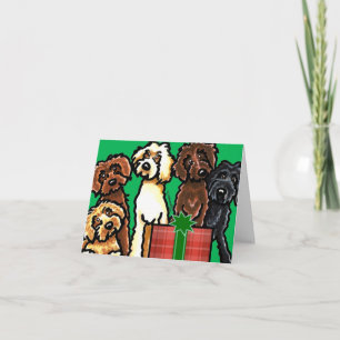 Cartes Pour Fêtes Annuelles Labradoodle Noël arc-en-ciel