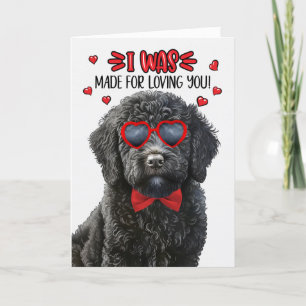 Cartes Pour Fêtes Annuelles Labradoodle noir fait pour vous aimer Valentine