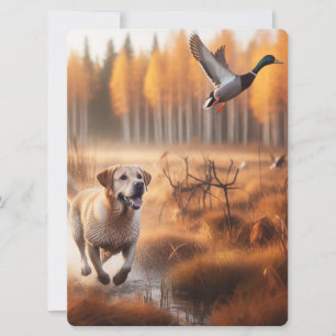 Cartes Pour Fêtes Annuelles Labrador/chien en automne chasse au canard