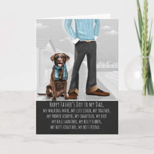 Cartes Pour Fêtes Annuelles Labrador chocolat et papa drôle Fête des Pères