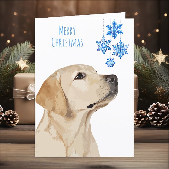 Cartes Pour Fêtes Annuelles Labrador Christmas Card Yellow Labrador (Créateur téléchargé)