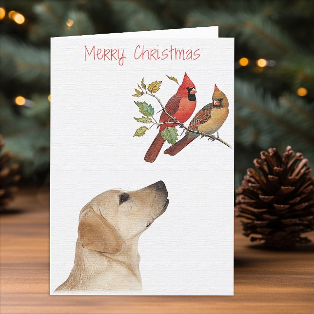 Cartes Pour Fêtes Annuelles Labrador Christmas Card Yellow Labrador (Créateur téléchargé)