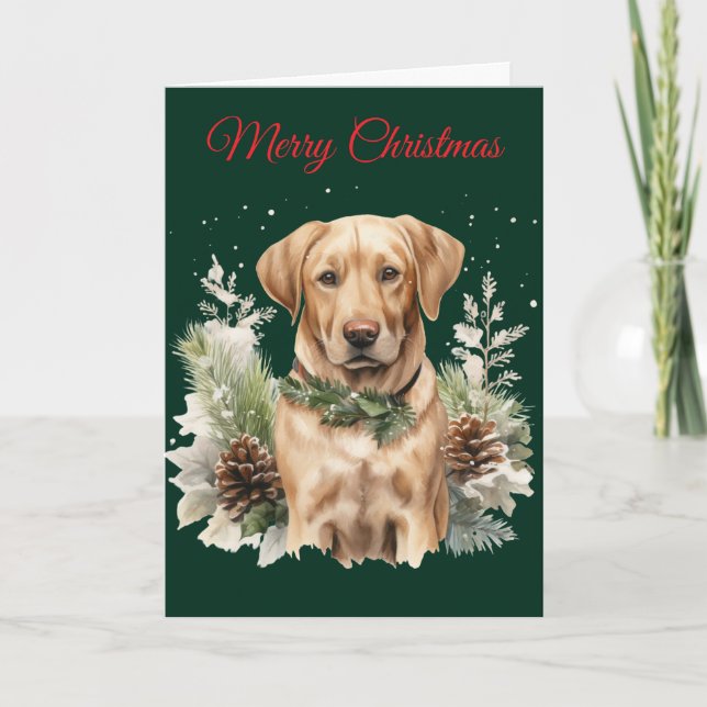 Cartes Pour Fêtes Annuelles Labrador de Noël (Devant)