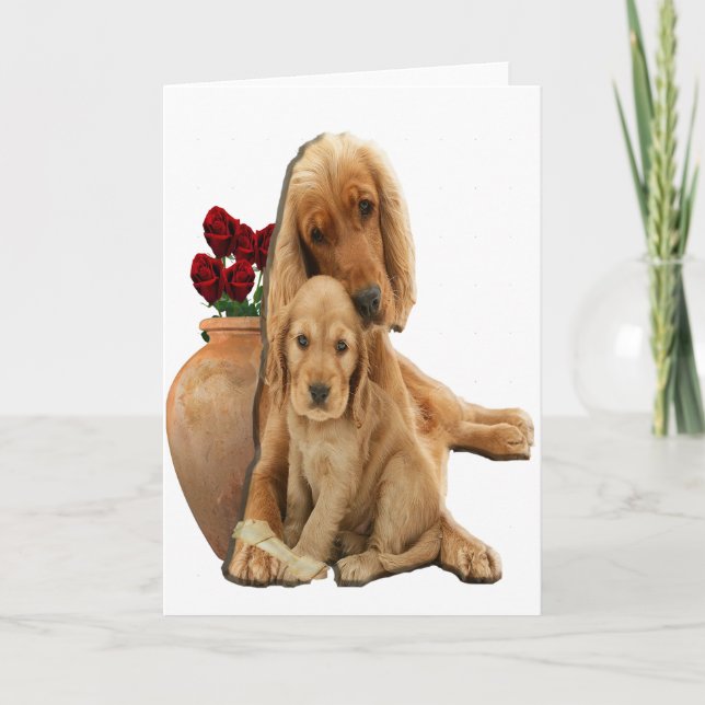 Cartes Pour Fêtes Annuelles Labrador et chiots (Devant)