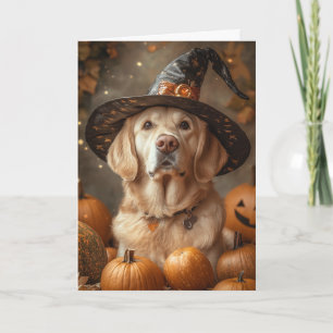Cartes Pour Fêtes Annuelles Labrador jaune Halloween