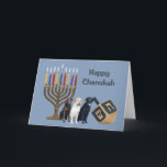 Cartes Pour Fêtes Annuelles Labrador Retriever Chanukah Card Menorah Dreidel<br><div class="desc">Se souvenir de sa famille et de ses amis pendant la saison de Chanukah est un merveilleux moyen de rester en contact avec les gens qui vous aiment et qui vous tiennent à coeur. J'ai créé ces cartes de chien Chanukah avec amour et attention et je suis sûr que quiconque...</div>