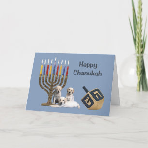 Cartes Pour Fêtes Annuelles Labrador Retriever Chanukah Card Menorah Dreidel