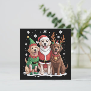 Cartes Pour Fêtes Annuelles Labrador Retriever Chiens de Noël Père Noël Renne