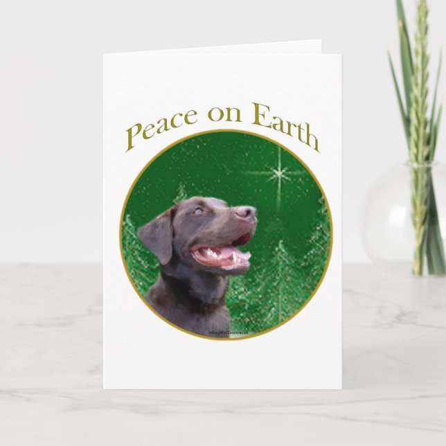 Cartes Pour Fêtes Annuelles Labrador Retriever (choc) Peace (Devant)
