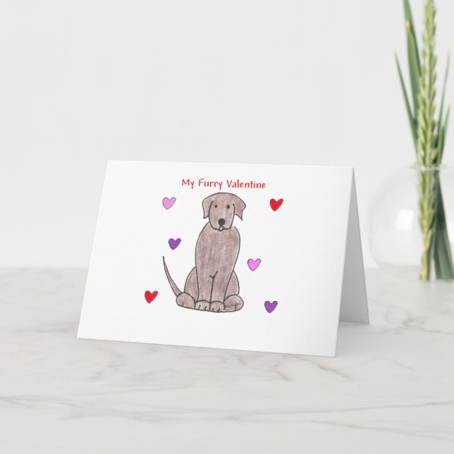 Cartes Pour Fêtes Annuelles Labrador Retriever Chocolate Furie Valentine (Devant)