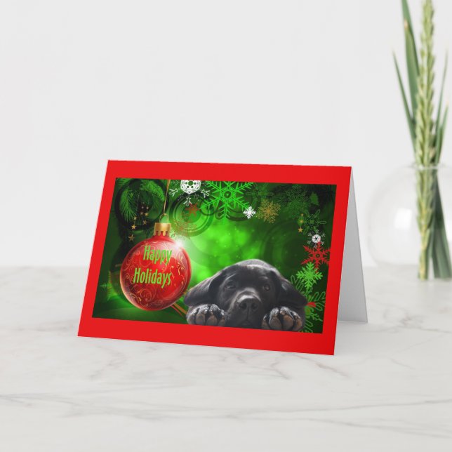 Cartes Pour Fêtes Annuelles Labrador Retriever Christmas Card Red Ball12 (Devant)