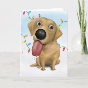 Cartes Pour Fêtes Annuelles Labrador Retriever (jaune) Noël