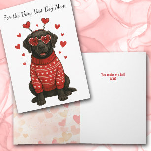 Cartes Pour Fêtes Annuelles Labrador Retriever noir Fais Bouger Ma Queue Maman