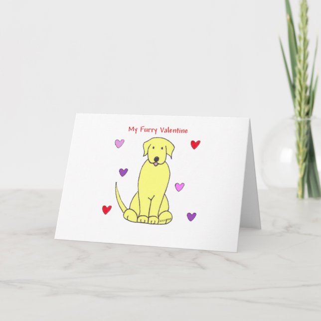 Cartes Pour Fêtes Annuelles Labrador Retriever Yellow Furry Valentine (Devant)