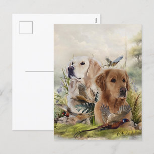 Cartes Pour Fêtes Annuelles Labrador Retrivers avec faisan, Art