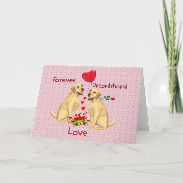 Cartes Pour Fêtes Annuelles Labrador Valentine (Devant)