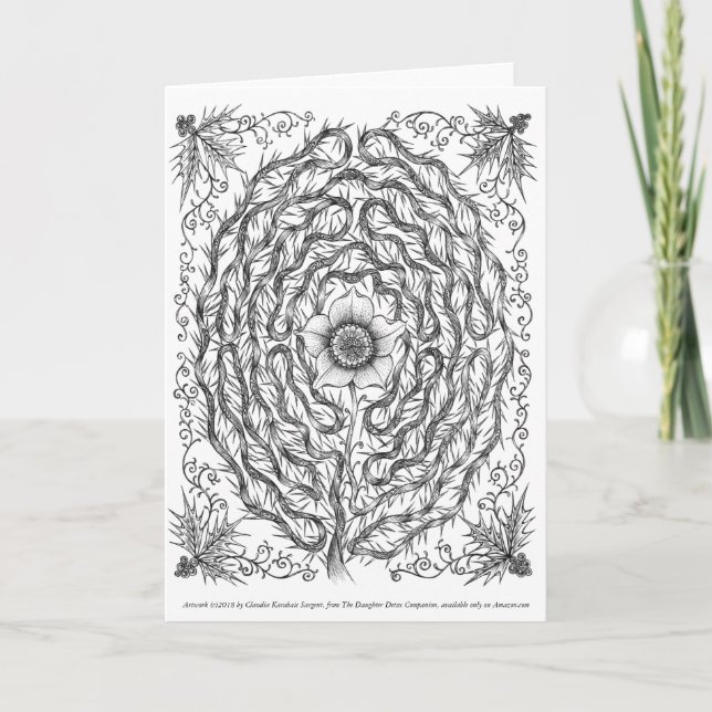 Cartes Pour Fêtes Annuelles Labyrinthe 2018 de vacances (Devant)