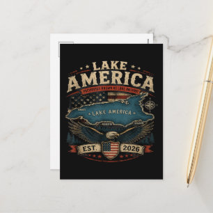 Cartes Pour Fêtes Annuelles Lac Amérique États-Unis Auparavant Drôle Patriotiq