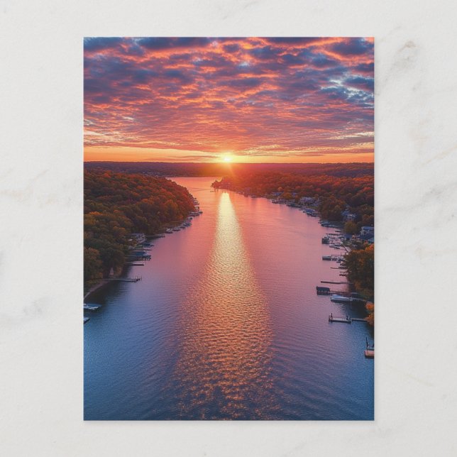 Cartes Pour Fêtes Annuelles Lac des Ozarks noir et blanc (Devant)