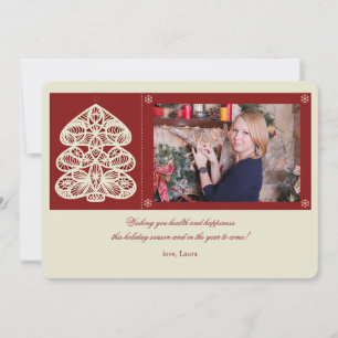 Cartes Pour Fêtes Annuelles Lace Tree photo Holiday Card