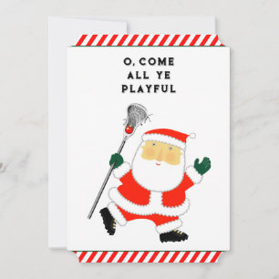 Cartes Pour Fêtes Annuelles Lacrosse de Noël drôle