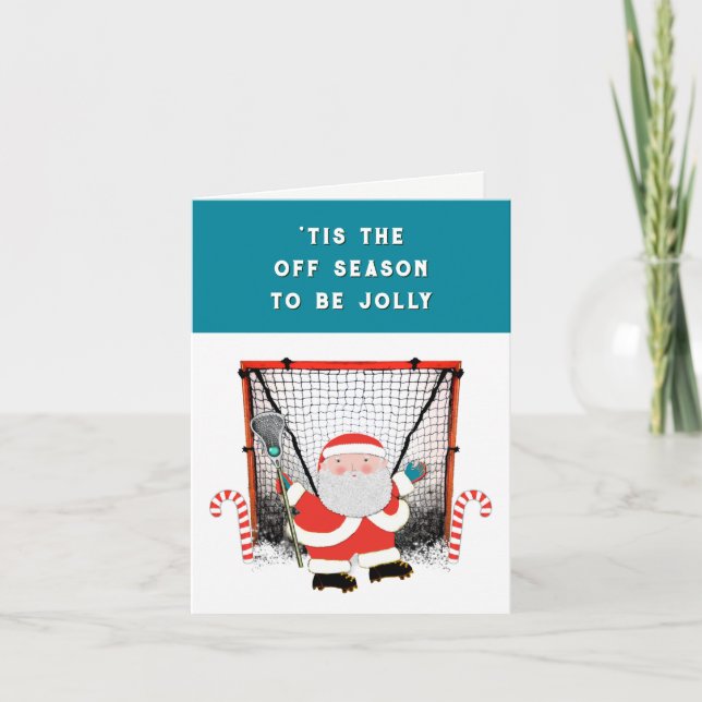 Cartes Pour Fêtes Annuelles Lacrosse Sports Noël (Devant)