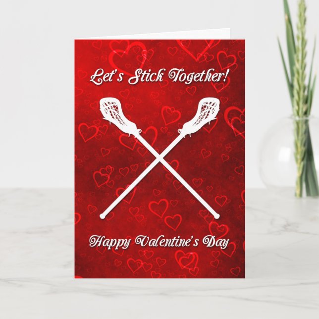 Cartes Pour Fêtes Annuelles Lacrosse Stick Together Valentines Day Card (Devant)