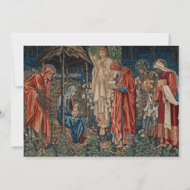 Cartes Pour Fêtes Annuelles L'Adoration des mages par Edward Burne-Jones (Devant)