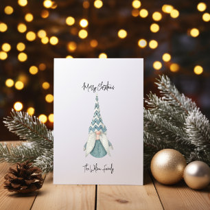 Cartes Pour Fêtes Annuelles Lady bleue scandinave Gnome Joyeux Noël