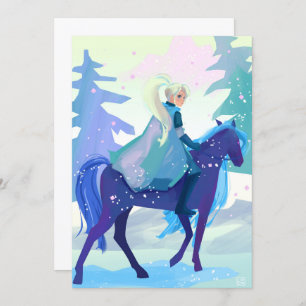Cartes Pour Fêtes Annuelles Lady Knight dans une forêt de neige