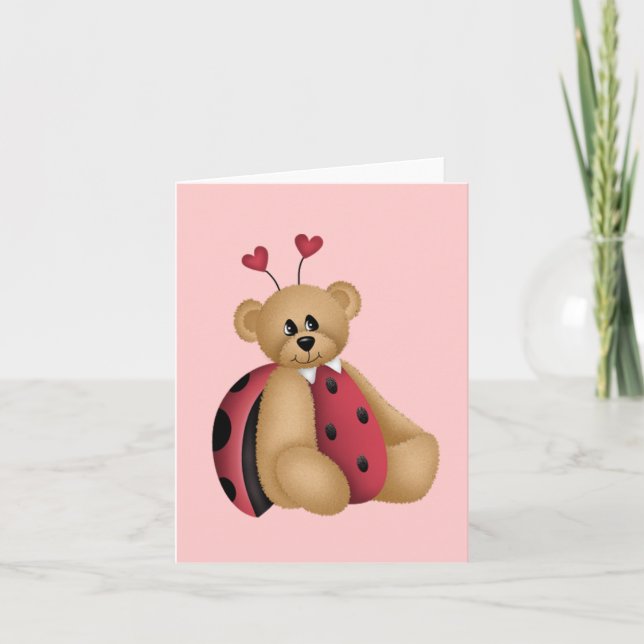 Cartes Pour Fêtes Annuelles Ladybug Teddy Bear (Devant)