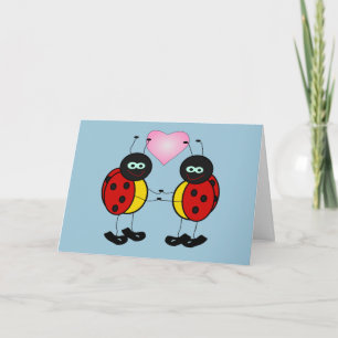Cartes Pour Fêtes Annuelles Ladybugs dans Love Card