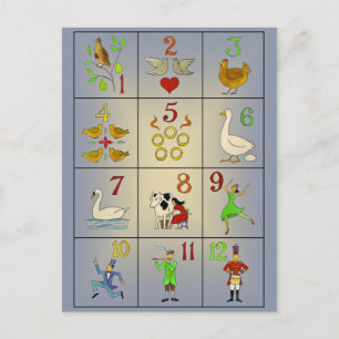 Cartes Pour Fêtes Annuelles L'affiche des douze jours de Noël