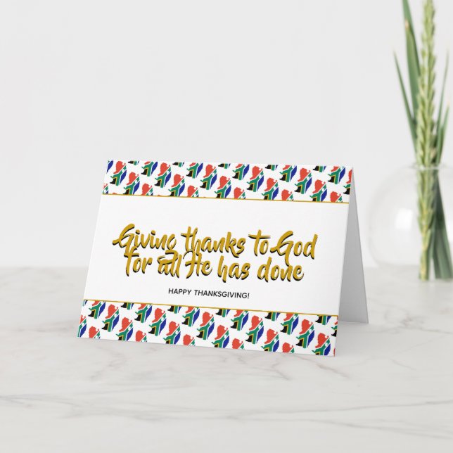 Cartes Pour Fêtes Annuelles L'AFRIQUE DU SUD Élégante Remerciements MERCI (Devant)