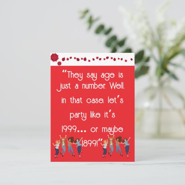 Cartes Pour Fêtes Annuelles L'âge est juste un nombre (Debout devant)