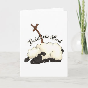Cartes Pour Fêtes Annuelles L'agneau avec le crucifix voient l'agneau