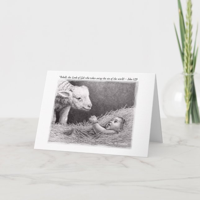 Cartes Pour Fêtes Annuelles "L'agneau" de Lisa Vento Hainline (Devant)